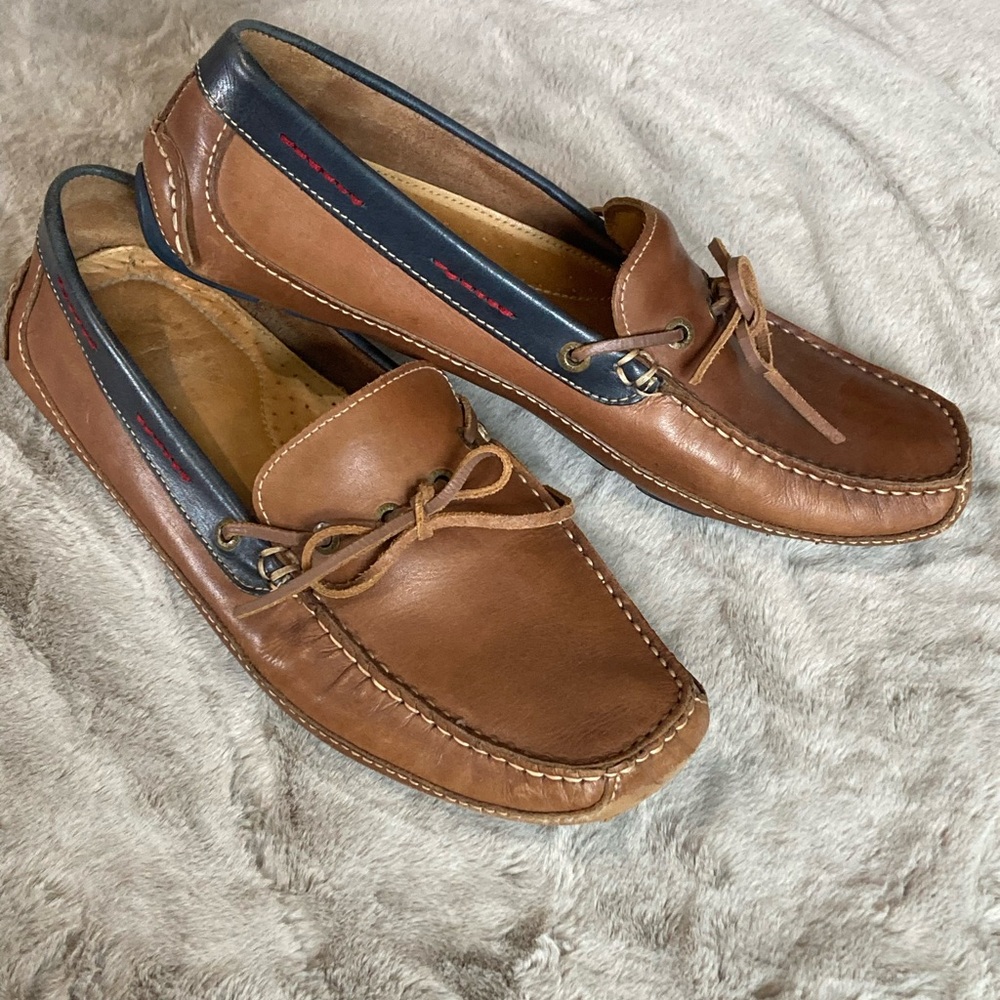 Bass Men's Tan Brown Leather driving  Loafers